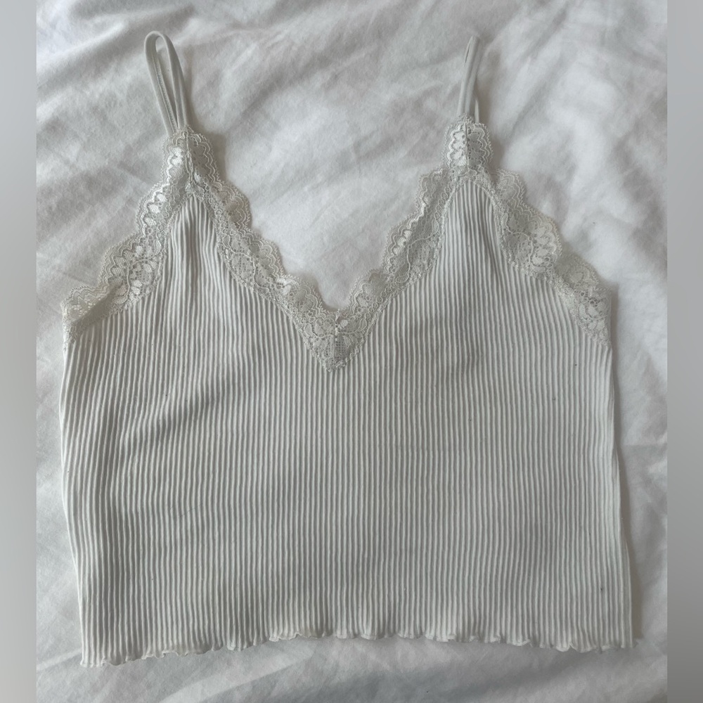 coquette white lace baby tank top 🪞